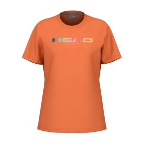 T-shirt Head Rainbow Orange Femme