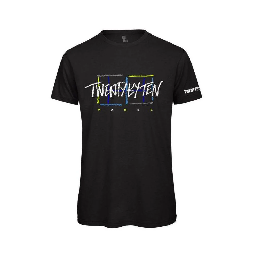 T-shirt TBT - Padel Wear® Twenty by Ten Chalk en Coton Organique noir