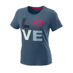 T-shirt Wilson Love Earth Tech Tee Bleu Femme