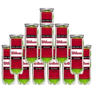 Pack de 12 tubes de balles Wilson Padel Rush 100